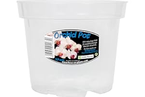 GROWTH TECHNOLOGY Clear Orchid Pot, 17cm - Clear Plant Pots for Orchids - Plastic Orchid Pots with Holes - Transparent Nursery Flower Pots for Indoor & Outdoor Orchid Repotting