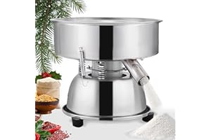 YUCHENGTECH Tamizador de Harina Electrica Tamiz Vibratorio Automatico Tamiz Eléctrico de Acero Inoxidable para Tamizar Harina/Cacao en Polvo 1150r/min 50W [Host, Sin Tamiz]