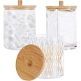 Eunoir Keramik Q-tip Halter Mit Acryl-Deckel & Tablett - 2-teiliges Set Zur Aufbewahrung Im Badezimmer