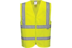 Portwest C375 Hi-Vis Väst med Blixtlås Band och Hängslen Reflekterande Tejp