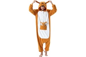 Simzoo Pigiama Intero Animali Unisex Kigurumi Adulto Carnevale Onesie Cosplay Halloween Costume per Donna Uomo Sleepwear
