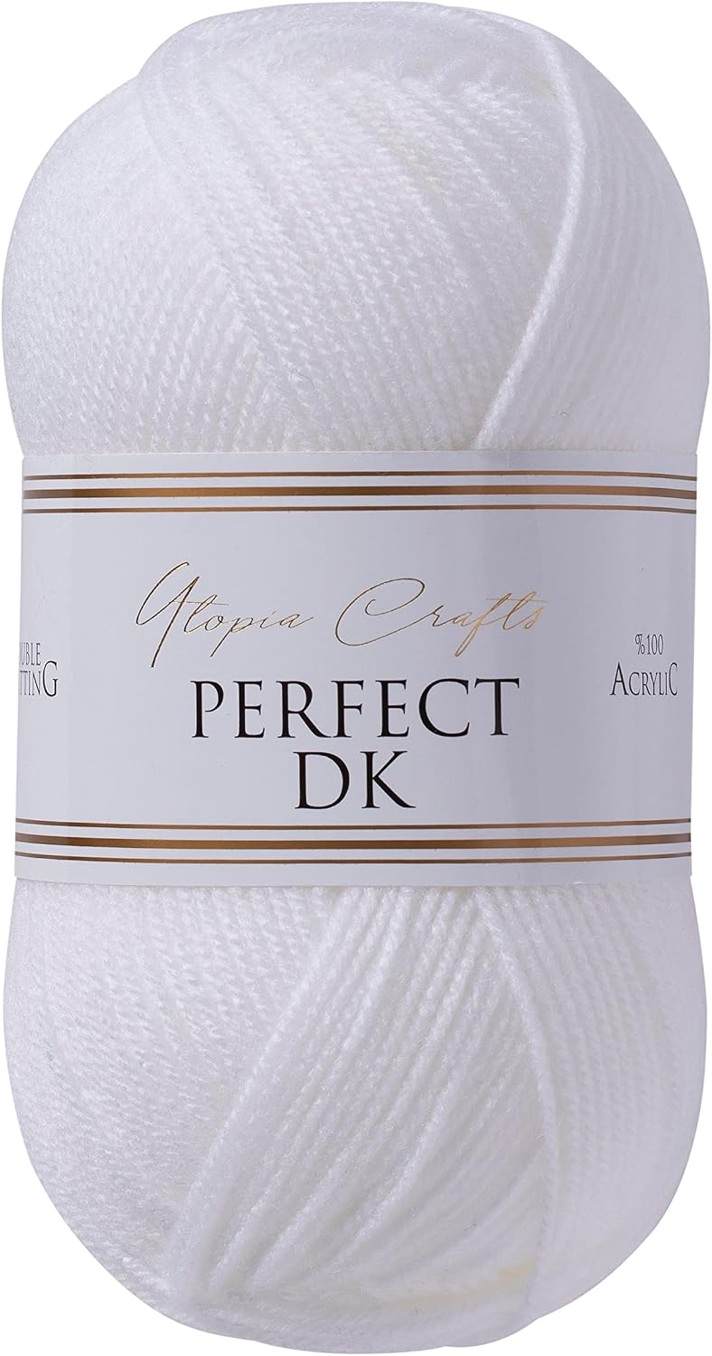 Utopia Crafts DK Double Knitting Yarn 100g (1, White)