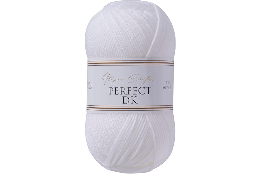 Utopia Crafts DK Double Knitting Yarn 100g (1, White)