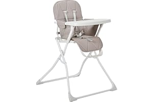 MY CHILD MyChild Hideaway Compact Folding Highchair, Heather Grey - Quick Easy Fold Flat, Easy Storage, Lightweight