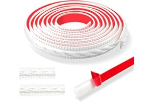 ZTOWOTO Moulures murales autocollantes Motif vintage 3D imperméables 300 cm idéales pour porte armoire décoration maison (2 cm, blanc)