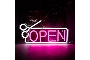WANXING Open Neon Schild für Wanddekoration, Open LED Schild, Open neonlicht schriftzug mit USB-betriebenem für Bar, Salon, Hotel, Geschäft, Club