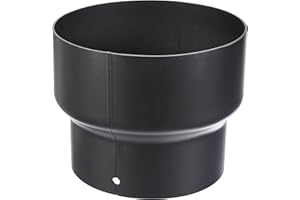 Kamino-Flam Reducción para Tubo de Estufa Ø 150/130 mm, Reductor de Tubo de Chimenea de Acero con revestimiento Senotherm, aprox. 2 mm de grosor, Negro