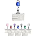New Blue Premier Retractable Badge Reel & Double Sided Badge Buddy ID Card Holder - ID Badge Holder Retractable Clear Enclosed Badge Holder PCL Media ltd