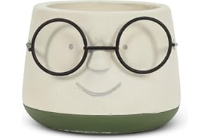 Abbott Collection Small Face Planter with Glasses-3.5" D