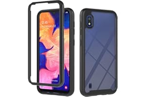 EuCase 3 en 1 Funda para Samsung Galaxy A10 Antigolpes, Transparente Carcasa de Silicona TPU + PC para Samsung Galaxy A10 Anti-Rasguño 360° Protección Caso