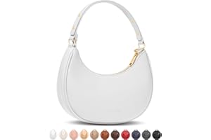 VANTAMO Borsa a Mezzaluna da Donna in Ecopelle - Antifurto RFID, Tracolla Regolabile, Cerniere Dorate e Clip Anti-Borseggio - A Forma di Luna per Tutti i Giorni