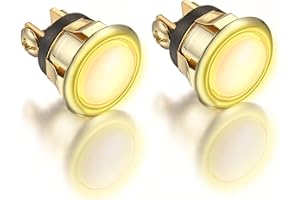 Dreyoo 2 Pack Lighted Doorbell Button Replacement, Easy to Install Wired Doorbell Button Push Door Bell Ringer Kit Round Rim with Lighted Center (Classical)