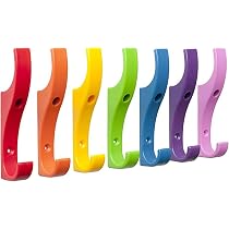 Ganci Appendiabiti Da Parete Belvanr - Set 6 Pezzi Colorati Doppi In Metallo