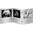 VonHaus Baby Scan Photo Frame for (3x) 5 x 3.5cm Photographs | Aluminium | Triple Hinge | Multi Aperture Collage Picture Display | Personalised Gift Idea for Expecting Mothers, Friends or Family