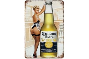 GDRAY Cor-ona Extra Beer Pin Up Plaque en métal Vintage publicitaire Poster Cadeau pour Homme Caves Café Bar Pub Bière Décoration Murale Art