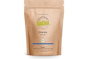 Clorella in polvere Bio 100g | alghe | Chlorella vulgaris | confezionato e controllato in Germania | Biotiva