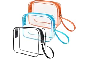 CGBE Borsa Cosmetici da Viaggio, Beauty Case da Viaggio Trasparente, Kit da Viaggio Aereo per Liquidi Trucchi, TSA Borse da Toilette Impermeabile per Donna Uomo, 3 Pezzi, Mix