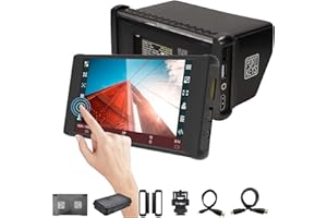Portkeys PT6 5.2″ 4K HDMI Wide Color Gamut Touch Screen DSLR Camera Field Monitor with 3D LUT |New Peaking |600 Nit |Video Assist |RGB Waveform for DSLR