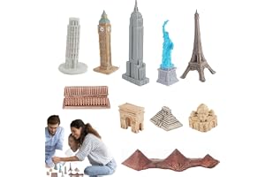Architectural staty of World Famous Building 10 stycken Global City | Globala arkitektoniska statyer i PVC - 10-delars uppsättning berömda byggnadsverk för utbildning och dekoration