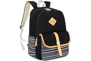 Leaper Canvas School Backpack for Girls Laptop Bag Travel Bag Bookbag Daypack