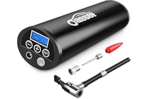 ‎OASSER Oasser Elektrischer Kompressor Tragbare Auto-Luftpumpe Portable Reifenpumpe mit LCD Display mit wiederaufladbarer Li-ionen Batterie I50PSI 12V Schwarz