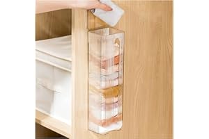 Heiboa Grocery Plastic Bag Holder, Clear Sock Underwear Organizer Wall Mount Multifunctional Bag Saver Kitchen Small Storage Holder for Storing Socks Ties Plastic Bag