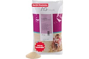 A&G-heute Min2C 25kg Spielsand Quarzsand | Fein gesiebt und geprüft | Hochwertiger Sand für Sandkasten Sandbox Kinderspiele Dekosand | Kinderspielsand Beige Qualität