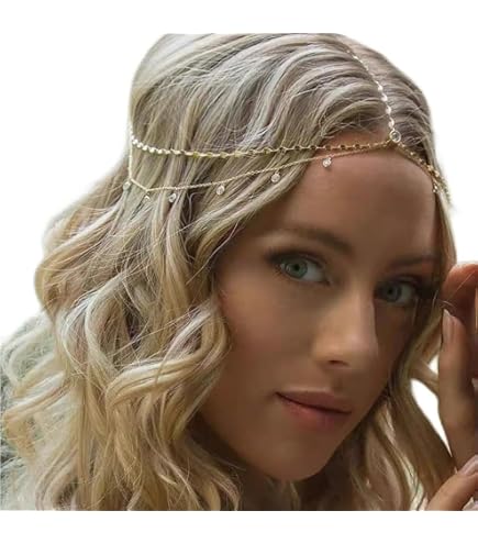 Copricapo anni '20 con nappa e strass, gioiello per la danza del ventre, accessorio per capelli da donna