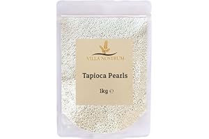 Tapioca Pearls 1kg by Villa Nostrum - Ideal for Bubble Tea & Desserts - Fast-Cooking Pearls