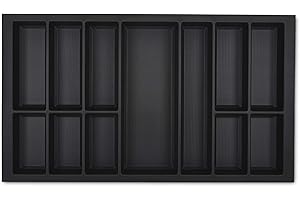 Orga-box VII Design Cubertero Negro 826 x 474 mm para Cajones de Siematic Warendorf KH Cocinas etc. con Carcasa de 90 cm