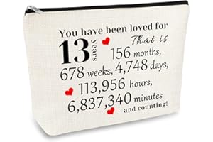 MIKELA 13th Girls Birthday Gifts Makeup Bag 13 Year Old Girl Gift Ideas Travel Cosmetic Bag Birthday Gifts for 13 Year Old Girls Bestie Sister Daughter Friend Niece Sweet 13th Anniversary Birthday Gifts