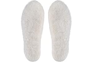 7STROBBS Comfort Sheepskin Insoles, Soft Wool Fleece Insole for Women Men Kids, Warm Inserts for Winter Shoes, Slippers, Snow Boots White UK 7