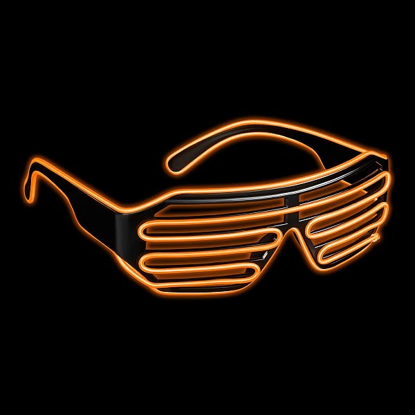 Occhiali LED Neon EL Wire Con Scatola Di Controllo - 4 Modalità Di Luce, Per Feste Rave, Halloween, Discoteca, Natale (Rosa) - 2