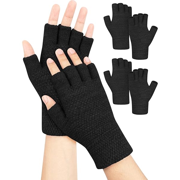 AYPOW Vingerloze handschoenen voor vrouwen, winter ultra thermische Darlon winddichte handschoenen met fleece voering, halve vinger handschoenen dagelijks rijden werken typen schrijven