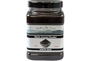 Black cocoa powder by Medley hills farm 1 Lb. in Reusable Container - Great Black cocoa powder for baking - Dutch Processed Cocoa Powder - Unsweetened