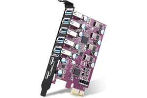 YEELIYA PCIe USB 3.0 Karte 7 Port, PCI Express USB 3.2 Gen 1 Erweiterungskarte Anschluss für Desktop PC Windows und Mac OS