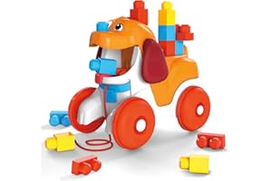Mega Bloks First Builders La Balade du Chien, jeu de gros blocs de construction, 25 pièces, jouet pour bébé et enfant de 1 à 5 ans, GNW63