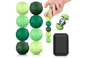 TOSZOLY 8 Piezas Bolas Magnéticas Antiestrés, Bolas Magnéticas de Silicona, Pelota Antiestres con Texturas Divertidas, Uguete Antiestrés y Ansiedad para Adultos y Niños, Verde