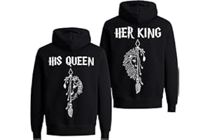 King Queen Pullover Partnerlook Löwe Partner Pullover Couples Pulli Pärchen Hoodie für Paar Mr Mrs