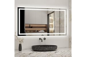 AICA SANITAIRE AICA Miroir Salle de Bain 120 x 70cm Anti-buée +dimmable + mémoire, Miroir Lumineux LED