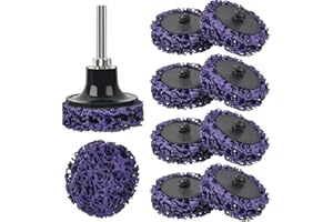 JULIYEH 10Stk Schleifscheibe Reinigungsscheibe Grobreinigungsscheibe, 50mm 2 Zoll CSD-Scheibe Oberflächenbearbeitung oder Lackentfernung Polieren für Bohren Rollenschleifscheibe mit Scheiben-Pad-Halter