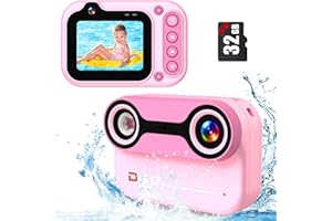 YUNLONE Macchina Fotografica Subacquea 10FT 1080P Full HD 26MP Fotocamera Subacquea Digitale, 10X Zoom Digitale, Telecamera Subacquea Per Selfie Subacquei, Nuoto, Spiaggia, Parco Acquatico - Rosa