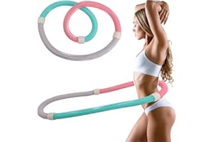 FUKAISU Hula-Hoop con Peso, Plegable Hula-Hoop Infinito Resorte Suave para Entrenamiento Cintura & Pérdida Peso Ejercicio Entrenamiento Equipo Fitness para Adultos Mujeres Hogar Viaje