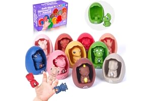 Jiosdo Dinosaurs Pairing Toy, Dinosaurs Montessori Toys, 10 PCS Silicone Sensory Toys for Toddler, Early Development Fine Motor Skills Toys for Baby, Birthday Christmas Thanksgiving Gift for Kids