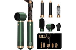 ‎OKWRAP Haarstyler Hairstyler 5 in 1 Hair Styler Set, Airstyler föhn 5 in 1 Mit Rundbürstenföhn Haarstyler Warmluftbürste Föhn Lockenstab Luft Thermal Brush Für Glätten, Trocknen, Volumen, Locken