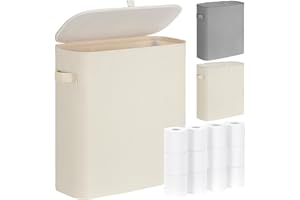 DIDAINT 33L Toilettenpapier Aufbewahrung, Badezimmer Klopapier Aufbewahrung Knorb Mit Deckel, Faltbar Toilet Paper Storage für 9-16 Rollen Klopapier, Beige