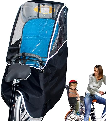 fahrrad kindersitz buggy Fahrrad-Kindersitz-Überdachung, Fahrrad-Rücksitz-Überdachung, Wasserdichtes Regendach für Fahrradf-Kindersitz, Winddicht und Atumungsaktiv Mit Transparentem Fenster für Fahrradrücksitze Sport & Freizeit Farbe:Black Black MaiMed® nitril LG PF member:53584976085160:2720