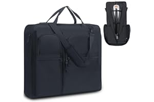 KINGSLONG Garment Bag Sac DE Costume Pliable 3 Sacs DE Costume Manchon de Costume étanche Noir Sac de Voyage avec Compartiment pour Ordinateur Portable Compartiment à Chaussures Bretelles réglables