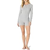 Amazon Essentials Women's Long Sleeve Lounge Romper in Ribbed Cotton Blend