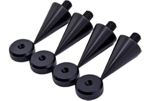 PrecisionGeek - Kolce Głośnikowe Duże M8 x 15mm L-37mm, Aluminium Czarne (4 sztuki)